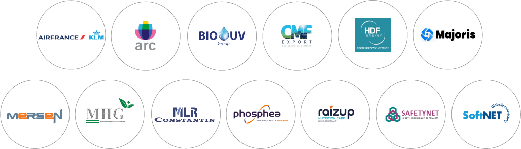 Logos des entreprises qui ont choisi d'implanter leur bureau dans les ventres d'affaires LeBooster Vietnam
